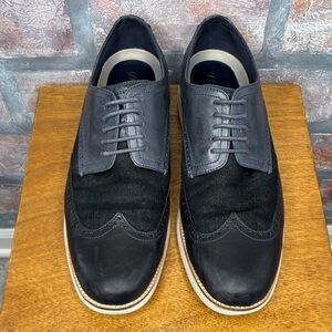 Cole Hann Zero Gravity Men's Dark Blue Leather and Fabric Oxford Shoes